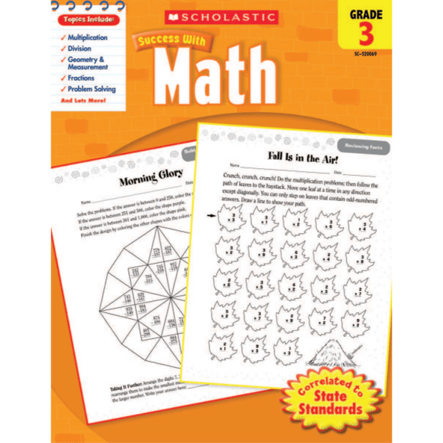 SCHOLASTIC INC 9780545200691 Scholastic Success With: Math Workbook, Grade 3