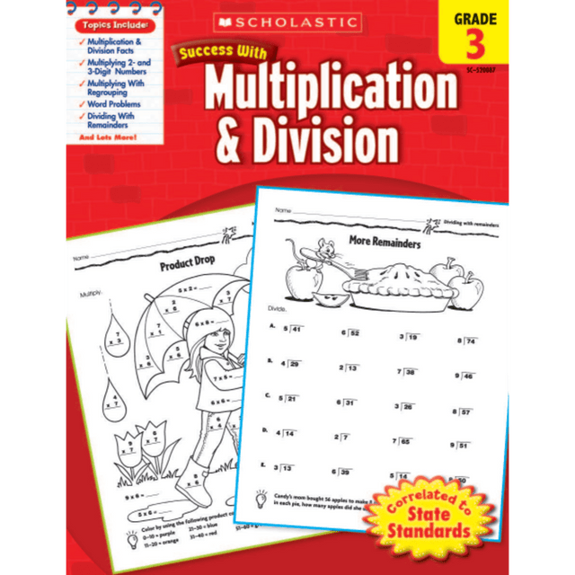 SCHOLASTIC INC Scholastic 9780545200875  Success With: Multiplication & Division Workbook, Grade 3