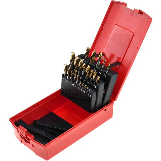 DORMER 5966976 Drill Bit Set: Screw Machine Length Drill Bits, 24 Pc, 135 °, High Speed Steel