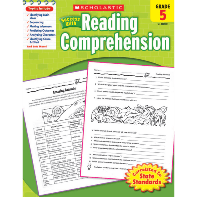 SCHOLASTIC INC Scholastic 9780545200806  Success With: Reading Comprehension Workbook, Grade 5