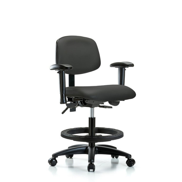 Blue Ridge Ergonomics MSC50076 Task Chair: Vinyl, Charcoal