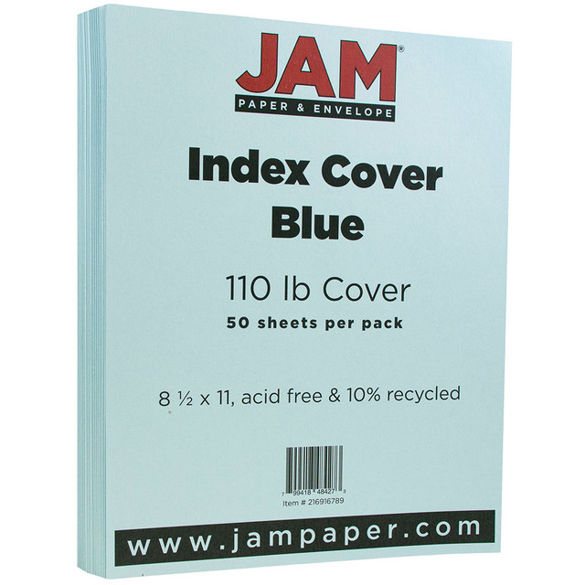 MEDLINE INDUSTRIES, INC. 216916789 JAM Paper Card Stock, Vellum Bristol Blue, Letter (8.5in x 11in), 110 Lb, Pack Of 50 MEDLINE INDUSTRIES, INC. 216916789 JAM Paper Card Stock, Vellum Bristol Blue, Letter (8.5in x 11in), 110 Lb, Pack Of 50