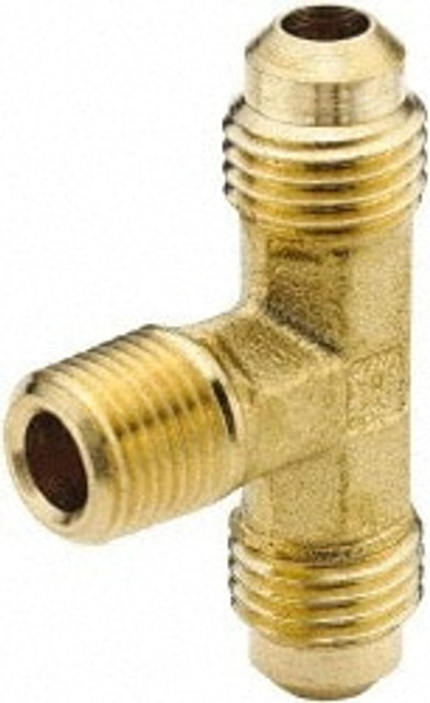 Parker 145F-8-8 Brass Flared Tube Male Branch Tee: 1/2" Tube OD, 1/2-14 Thread, 45 ° Flared Angle