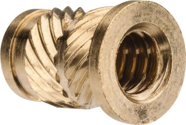 E-Z LOK FL-124-HI #10 24 UNC, 0.278" Diam, Brass Headed Heat Installed Threaded Insert