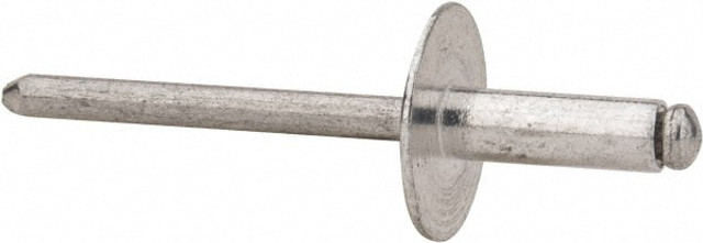 RivetKing. ABA66LF/P500 Open End Blind Rivet: Size 66, Large Flange Dome Head, Aluminum Body, Aluminum Mandrel