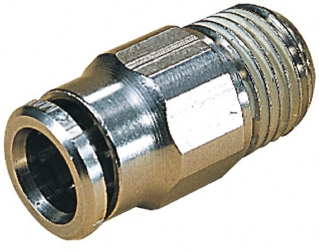 Norgren 121250638 Push-To-Connect Tube to Male & Tube to Male BSPT Tube Fitting: Adapter, Straight, 3/8" Thread, 3/8" OD