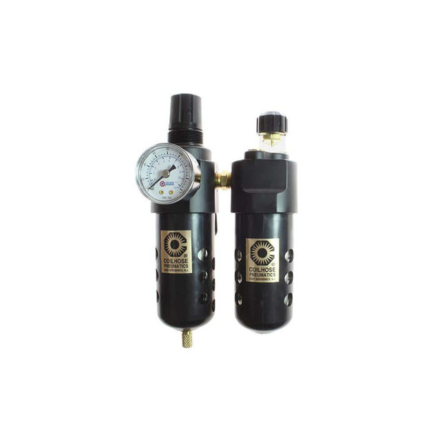 Coilhose Pneumatics 26FCL3-G FRL Combination Unit: 3/8 NPT, Compact, 2 Pc Filter/Regulator-Lubricator with Pressure Gauge