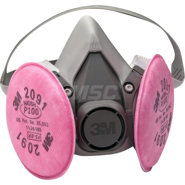 3M 7000126163 Half Facepiece Respirator with Cartridge: Medium, Thermoplastic Elastomer, Bayonet