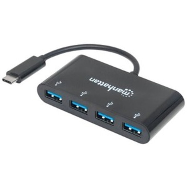 INTRACOM USA, INC. 162746 Manhattan USB-C Dock/Hub, Ports (x4): USB-A (x4), 5 Gbps (USB 3.2 Gen1 aka USB 3.0), External Power Supply Not Needed, Cable 20cm, SuperSpeed USB, Black, Three Year Warranty, Blister - Hub - 4 x USB 3.1 Gen 1 - desktop INTRACOM USA, INC. 162746 Manhattan USB-C Dock/Hub, Ports (x4): USB-A (x4), 5 Gbps (USB 3.2 Gen1 aka USB 3.0), External Power Supply Not Needed, Cable 20cm, SuperSpeed USB, Black, Three Year Warranty, Blister - Hub - 4 x USB 3.1 Gen 1 - desktop