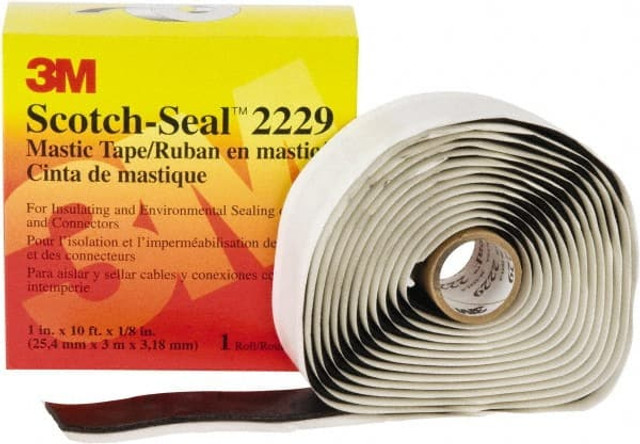 3M 7000006032 Electrical Tape: 1" Wide, 10' Long, 125 mil Thick, Black