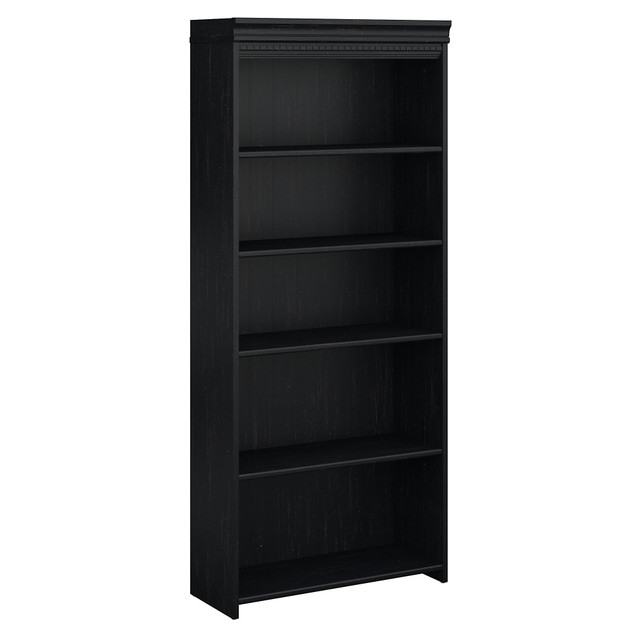 BUSH INDUSTRIES INC. WC53965-03 Bush Business Furniture Fairview 69inH 5-Shelf Bookcase, Antique Black, Standard Delivery BUSH INDUSTRIES INC. WC53965-03 Bush Business Furniture Fairview 69inH 5-Shelf Bookcase, Antique Black, Standard Delivery
