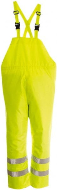 Viking D6323PG-XL Bib Overalls: Size XL, ANSI/ISEA 107-2015 Class E, Lime, Polyester