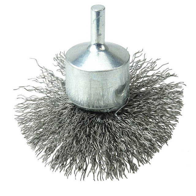 Weiler 10134 End Brushes: 3" Dia, Steel, Crimped Wire