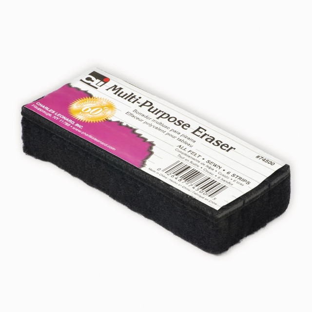 BAUMGARTENS CHL74500BN Charles Leonard Multi-Purpose Dry-Erase & Chalkboard Eraser, 5in, Black, 12 Per Pack, Set Of 2 Packs BAUMGARTENS CHL74500BN Charles Leonard Multi-Purpose Dry-Erase & Chalkboard Eraser, 5in, Black, 12 Per Pack, Set Of 2 Packs