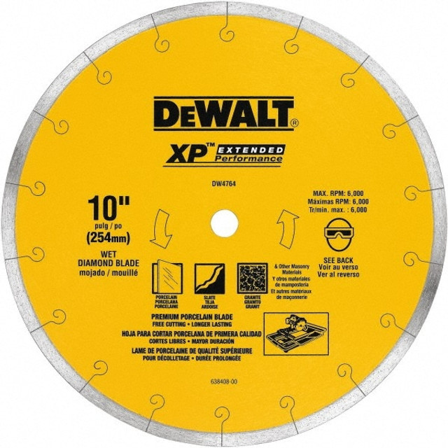 DeWALT DW4764 Wet & Dry Cut Saw Blade: 10" Dia, 5/8" Arbor Hole