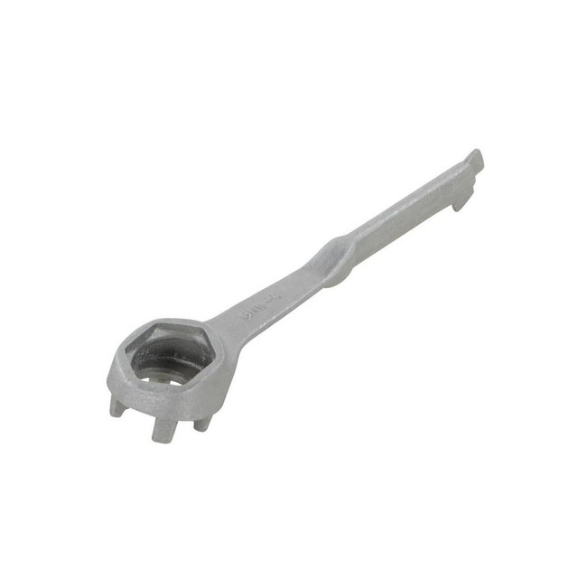 Vestil BNW-A Drum & Tank Accessories; Accessory Type: Drum Bung Nut Wrench ; For Use With: Most Drum Plugs ; Material: Aluminum ; Overall Height: 2.25in ; Overall Length: 10in ; Overall Width: 1.75in