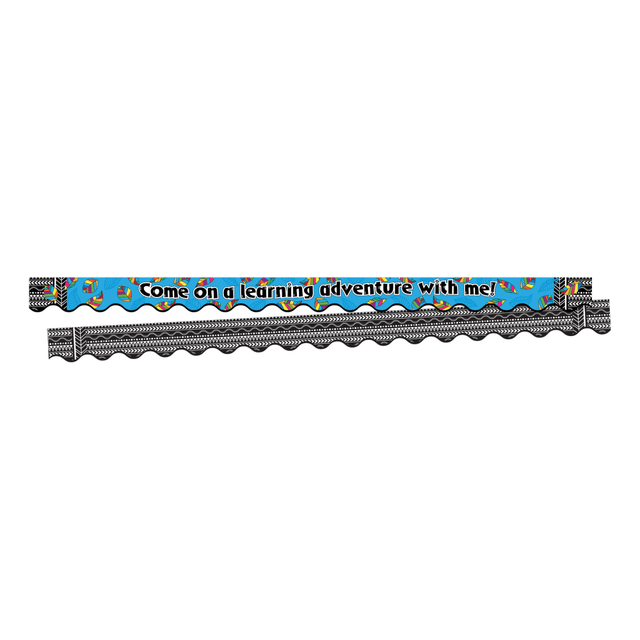 BARKER CREEK PUBLISHING, INC. BC914 Barker Creek Scalloped-Edge Border Strips, 2 1/4in x 36in, A Learning Adventure, Pre-K To College, 35ft Of Trim BARKER CREEK PUBLISHING, INC. BC914 Barker Creek Scalloped-Edge Border Strips, 2 1/4in x 36in, A Learning Adventure, Pre-K To College, 35ft Of Trim