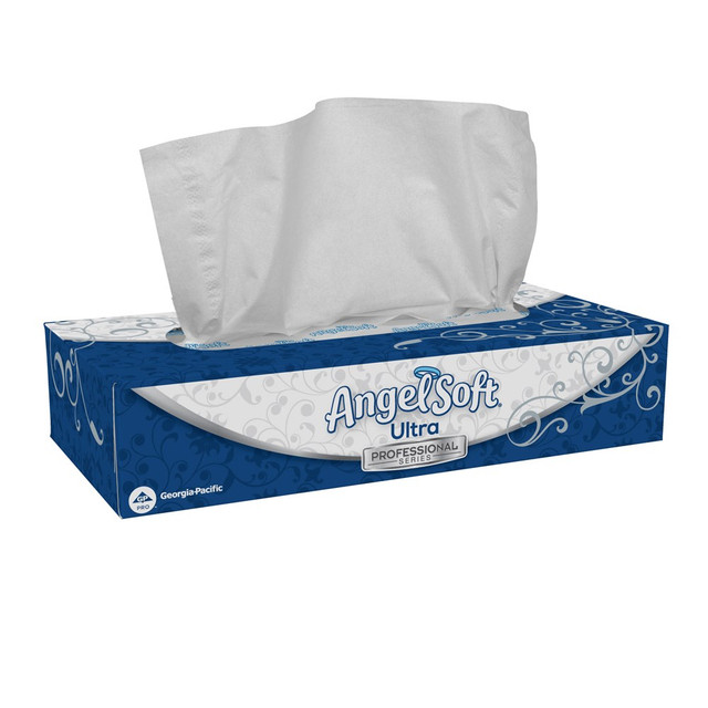 GEORGIA-PACIFIC CORPORATION 4836014 Angel Soft by GP PRO Ultra Professional Series 2-Ply Facial Tissue, Flat Box, White, 125 Tissues Per Box, 10 Boxes