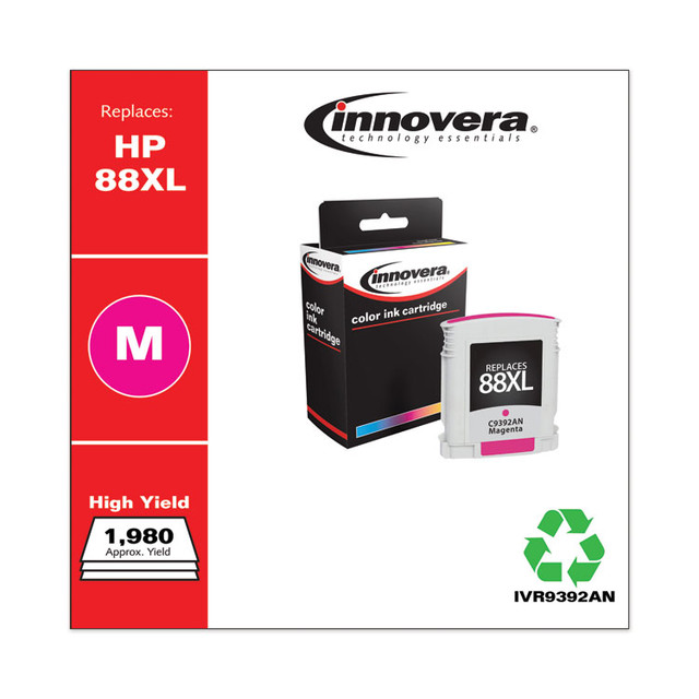 INNOVERA 9392AN Remanufactured Magenta High-Yield Ink, Replacement for 88XL (C9392AN), 1,980 Page-Yield