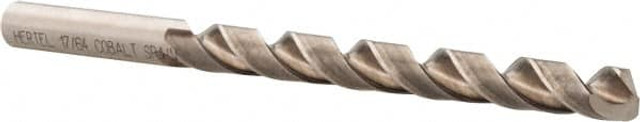 Hertel 42148 Jobber Length Drill Bit: 17/64" Dia, 135 &deg;, Cobalt