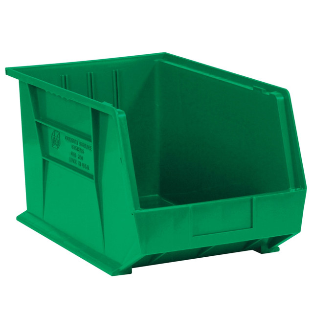B O X MANAGEMENT, INC. Partners Brand BINP1087G  Plastic Stack & Hang Bin Boxes, Medium Size, 10 3/4in x 8 1/4in x 7in, Green, Pack Of 6