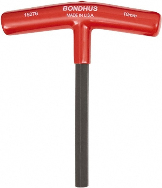 Bondhus 15276 Hex Key: 10.00 mm Hex, Hex End, T-Handle Cushion Grip