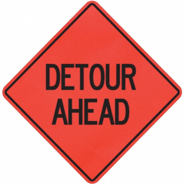 PRO-SAFE 07-800-3014-L Traffic Control Sign: Triangle, "Detour Ahead"