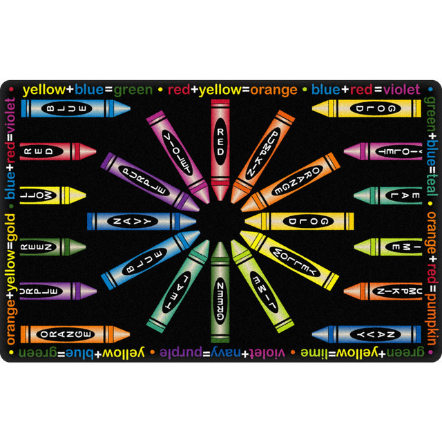 Inspiring an interest of colors and art at an early age can promote a lifetime of creative, imaginative thinking. This area rug shows budding artists how different colors can be mixed together and created, helping them to visualize their projects before creation.  Made of tough nylon that can withstand the constant wear and tear caused by children.  Vibrant design helps show young artists how to mix together colors to create different shades.  Dry clean or vacuum for easy maintenance.  This product is heavy and/or oversized and may need more than one person to handle.