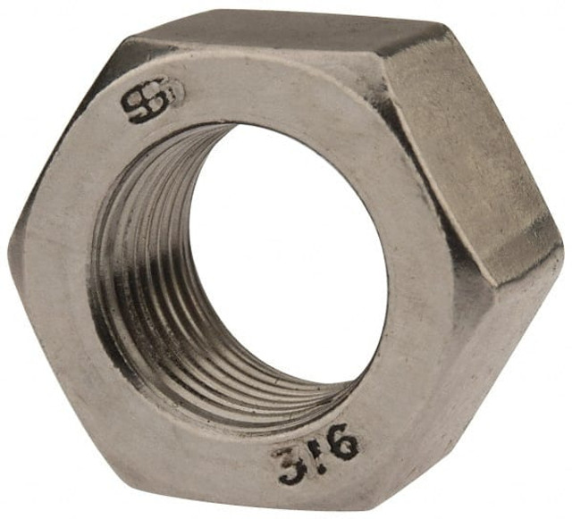 Value Collection 763108BR Hex Nut: 5/8-18, Grade 316 Stainless Steel, Uncoated