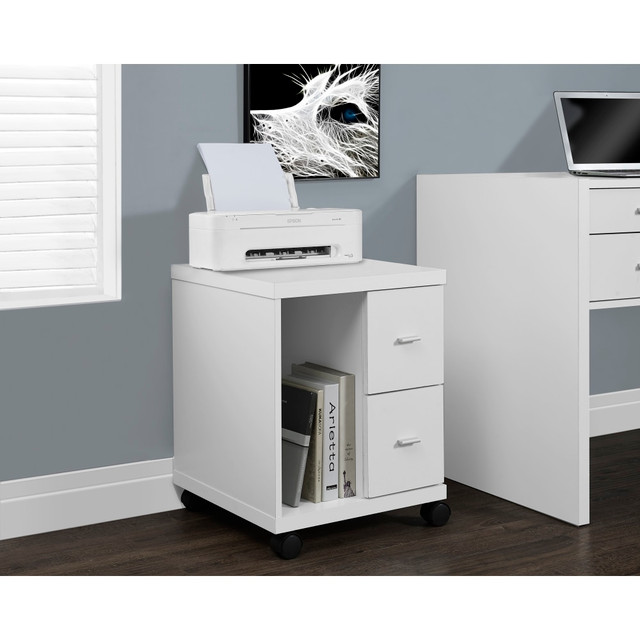 MONARCH PRODUCTS I 7055 Monarch Specialties 18inD Vertical 2-Drawer Mobile Office File Cabinet, White