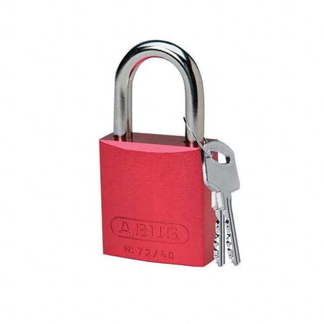 Brady 99608 Lockout Padlock: Keyed Different, Aluminum, 1" High, Aluminum Shackle, Red