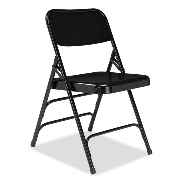 NATIONAL PUBLIC SEATING NPS® 310 300 Series Deluxe All-Steel Triple Brace Folding Chair, Supports Up to 480 lb, 17.25" Seat Height, Black, 4/Carton