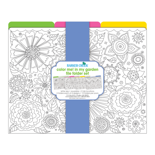 BARKER CREEK PUBLISHING, INC. Barker Creek BC1343  File Folders, Letter Size, Color Me! In My Garden, Pack Of 12