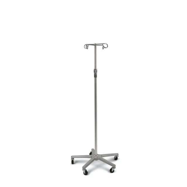 MEDLINE INDUSTRIES, INC. MDS80494 Medline Aluminum Deluxe 5-Leg IV Poles, Chrome, Case Of 2 MEDLINE INDUSTRIES, INC. MDS80494 Medline Aluminum Deluxe 5-Leg IV Poles, Chrome, Case Of 2
