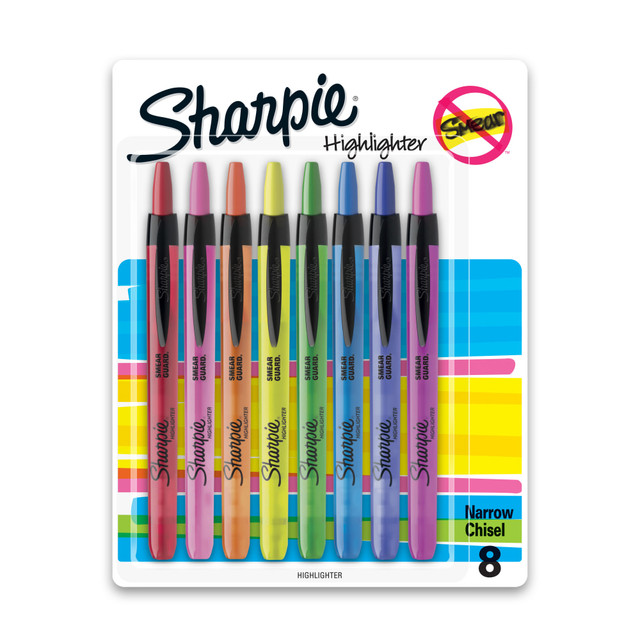 NEWELL BRANDS INC. 28101 Sharpie Retractable Highlighters, Chisel Tip, Assorted, 8 Count NEWELL BRANDS INC. 28101 Sharpie Retractable Highlighters, Chisel Tip, Assorted, 8 Count