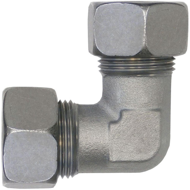 Brennan D2500-S14-S14-S Metal Compression Tube Fittings; Fitting Type: 90 deg Elbow ; Material: Stainless Steel ; End Connections: Tube OD ; Thread Size (mm): M22x1.5 ; Tube Inside Diameter: 14.000 ; Tube Outside Diameter (mm): 14