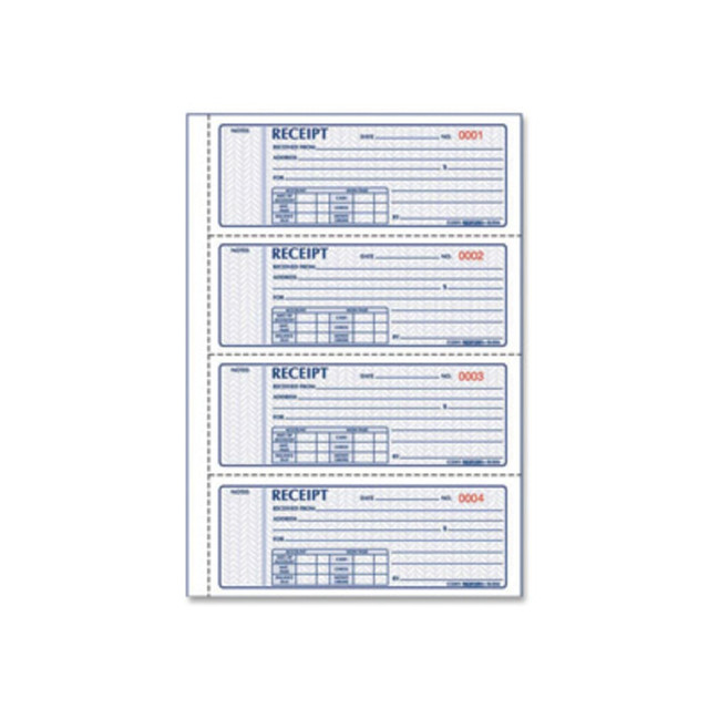 REDIFORM, INC. 8L806 Rediform Receipt Money Collection Forms - 200 Sheet(s) - Book Bound - 2 PartCarbonless Copy - 7in x 2 3/4in Sheet Size - Assorted Sheet(s) - 1 Each