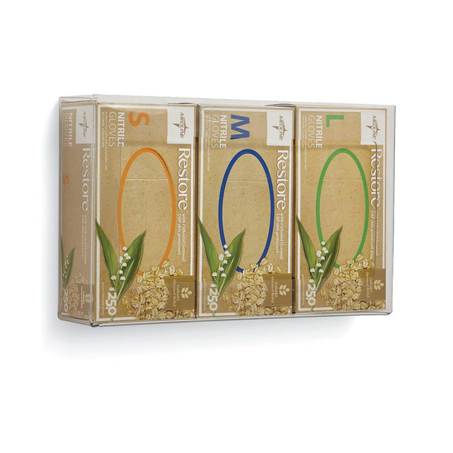 MEDLINE INDUSTRIES, INC. MDS193096B Medline PETG Plastic Glove Dispensers, Triple, Clear, Case Of 6 MEDLINE INDUSTRIES, INC. MDS193096B Medline PETG Plastic Glove Dispensers, Triple, Clear, Case Of 6