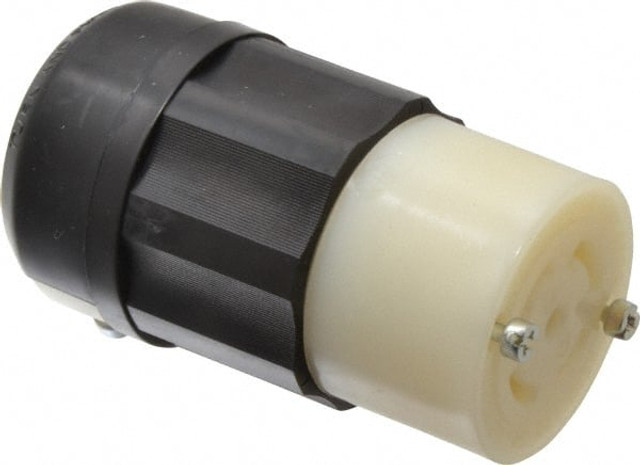 Leviton 2823 Locking Inlet: Connector, Industrial, L22-30R, 277 & 480V, Black & White