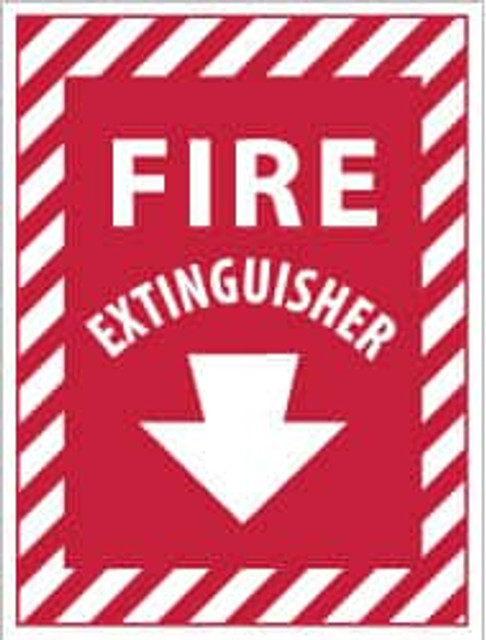 AccuformNMC FXPS4P Fire Extinguisher, Pressure Sensitive Vinyl Fire Sign