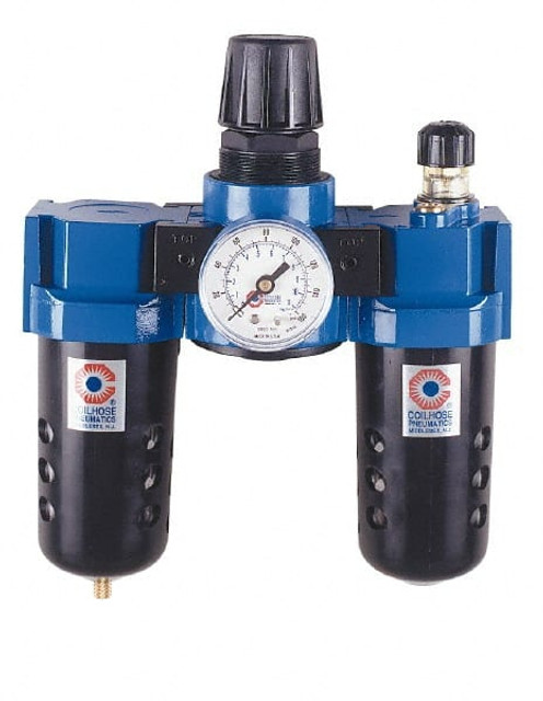 Coilhose Pneumatics 27FRL6-GS FRL Combination Unit: 3/4 NPT, Standard, 3 Pc Filter-Regulator-Lubricator with Pressure Gauge