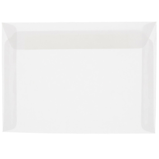 JAM PAPER AND ENVELOPE JAM Paper 2851371  Booklet Envelopes, 9in x 12in, Gummed Seal, Clear, Pack Of 25