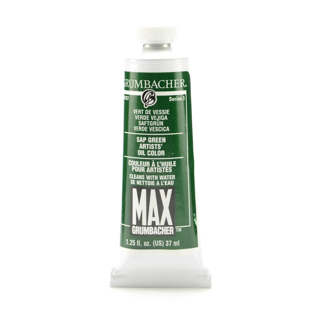 WINSOR & NEWTON M187-2 Grumbacher Max Water Miscible Oil Colors, 1.25 Oz, Sap Green, Pack Of 2