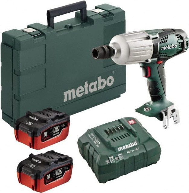 Metabo US602198550 Cordless Impact Wrench: 18V, 1/2" Drive, 2,200 BPM, 1,600 RPM