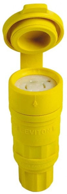 Leviton 27W74 Straight Blade Connector: Industrial, L14-20R, Yellow