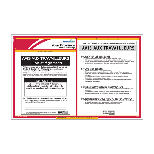 TAX FORMS PRINTING, INC. U1200FCANNBFR ComplyRight Canadian Federal and Province Labor Law 1-Year Poster Service, French, New Brunswick TAX FORMS PRINTING, INC. U1200FCANNBFR ComplyRight Canadian Federal and Province Labor Law 1-Year Poster Service, French, New Brunswick