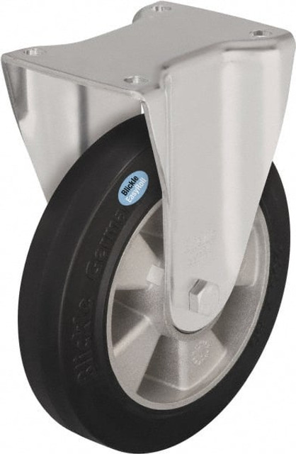Blickle 281873 Rigid Top Plate Caster: Solid Rubber, 10" Wheel Dia, 1-31/32" Wheel Width, 1,430 lb Capacity