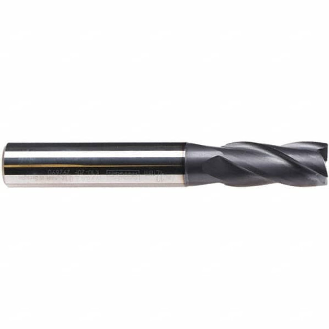 Emuge 1998AZ.003 3mm Diam 4-Flute 38° Solid Carbide 0.07mm Chamfer Length Square Roughing & Finishing End Mill