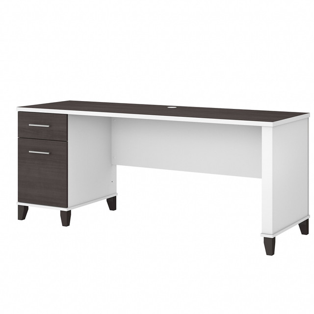 BUSH INDUSTRIES INC. WC81072 Bush Business Furniture Somerset 72inW Office Computer Desk With Drawers, Storm Gray/White, Standard Delivery BUSH INDUSTRIES INC. WC81072 Bush Business Furniture Somerset 72inW Office Computer Desk With Drawers, Storm Gray/White, Standard Delivery