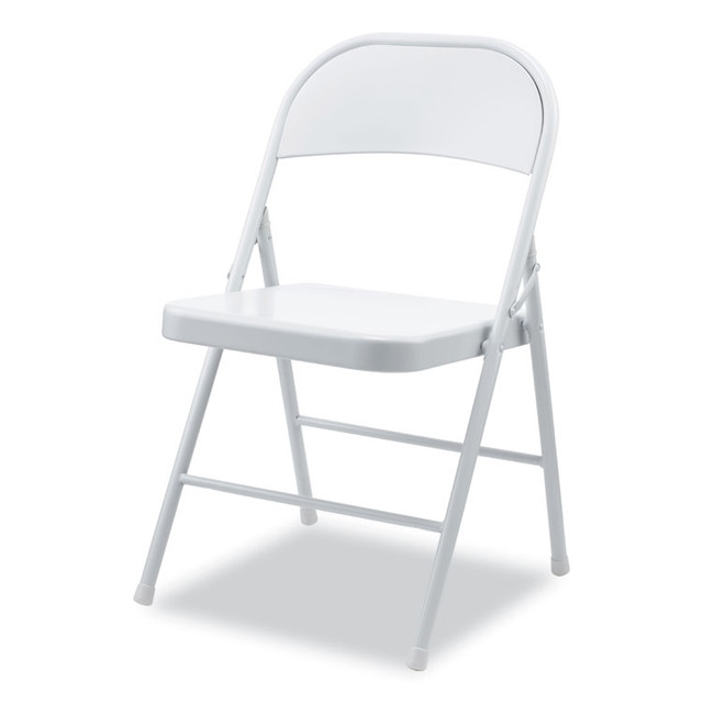 ALERA CA940 Armless Steel Folding Chair, Supports Up to 275 lb, Gray Seat, Gray Back, Gray Base, 4/Carton